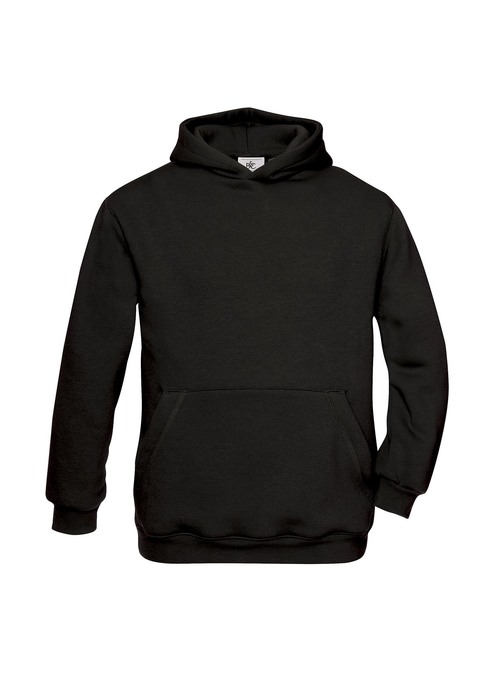 Felpa Con Cappuccio Unisex Leggera Per Bambino – Cotone 70% Con Stampa A Inchiostro D'Acqua, Vestibilità Regolare, Colore Nero